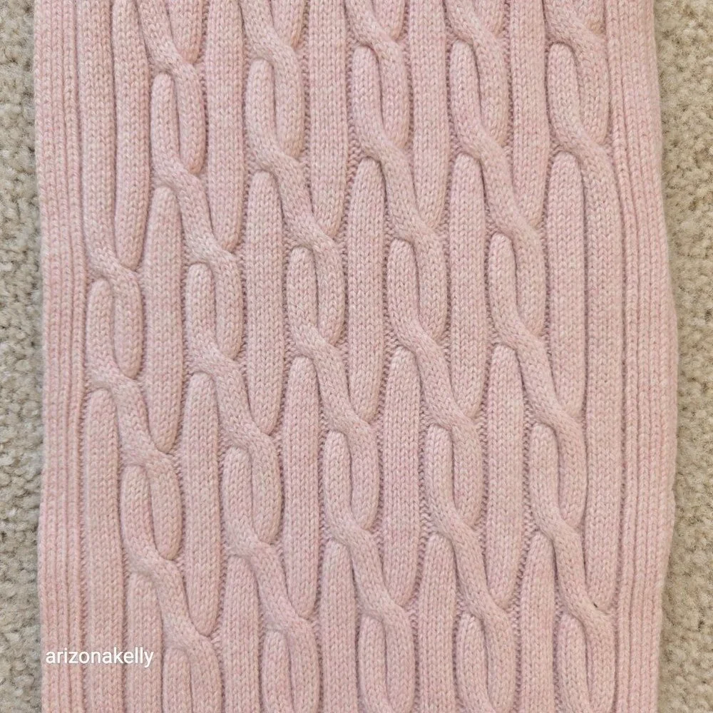 Pink Cable Knit Scarf Preppy